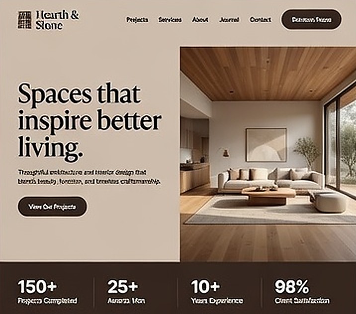 Emberform Interiors website example